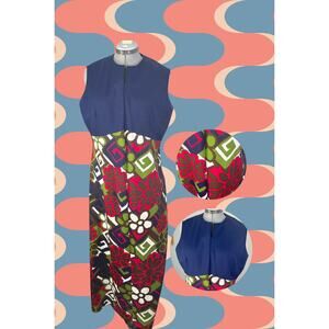 Volup Vintage 70s Puritan Forever Young Floral Sleeveless Hippy Maxi Dress 20